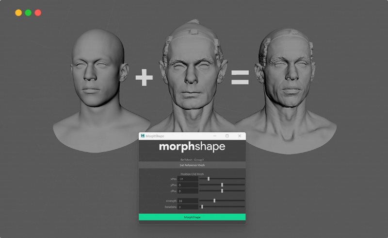 Maya插件 – 模型渐变 MorphShape