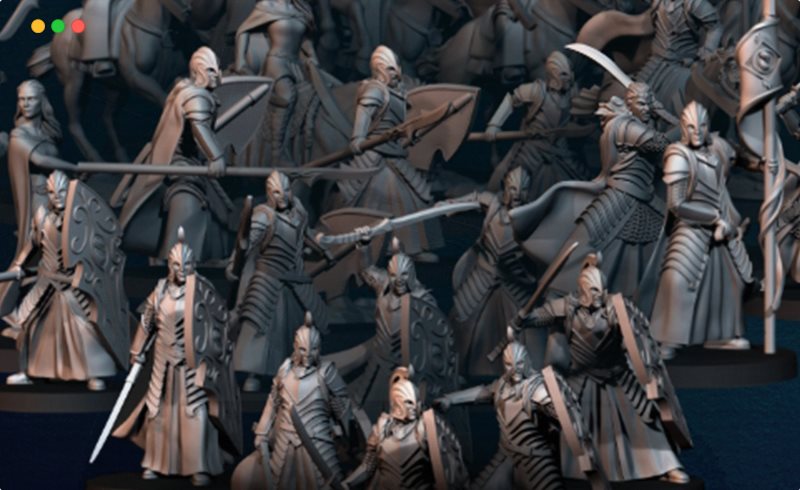 模型资产 – 3D打印模型血腥精灵军团 Bloody Elves Army – 3D Print Model STL