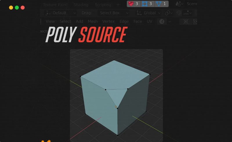 Blender插件 – 多边形对象显示插件 Poly Source Addon For Blender