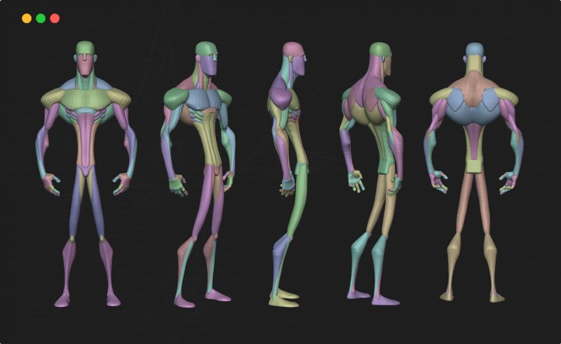 模型资产 – 卡通角色解剖模型 Cartoon Anatomy Blockout