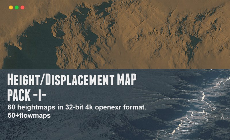 高度/位移素材贴图包 Height/Displacement map pack 1