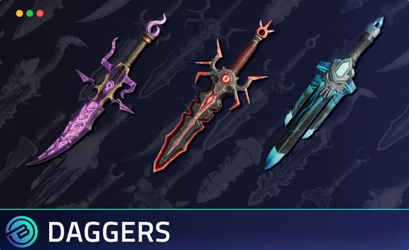 Unity – 风格化匕首 Stylized Daggers – RPG Weapons