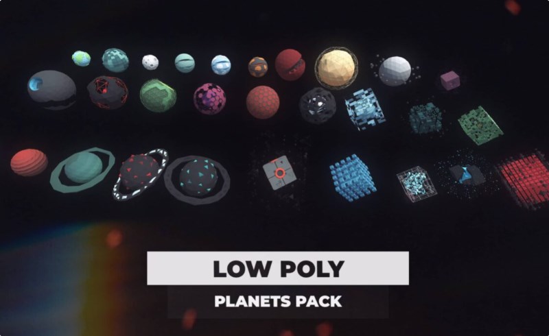 风格化星球包 Low Poly Planets Pack