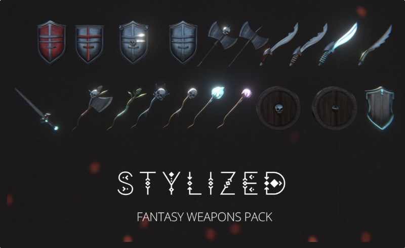 风格化中世纪武器包 Stylized Medieval Fantasy Weapons Pack