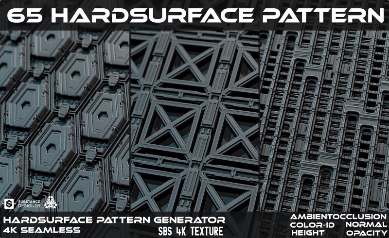 65 组硬表面图案 Hardsurface Pattern – vol 01