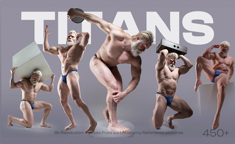 450 组男性动态艺术参考图片”TITAN” Male Art Reference Pictures