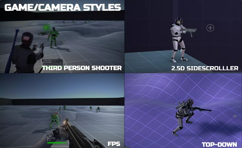 Unity插件 – 第三人称射击游戏套件 JU TPS 3 – Third Person Shooter GameKit + Vehicle Physics