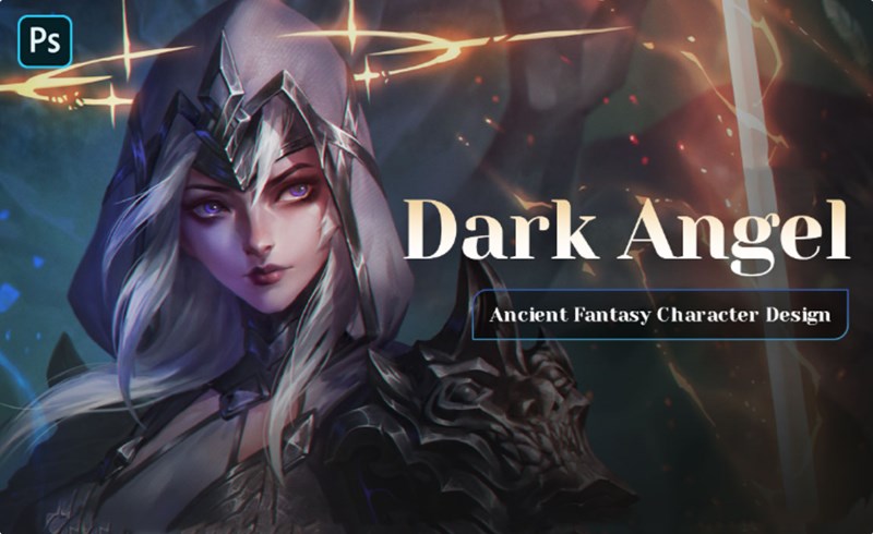PS教程 – 手绘古代奇幻角色设计 Ancient Fantasy Character Design: Dark Angel
