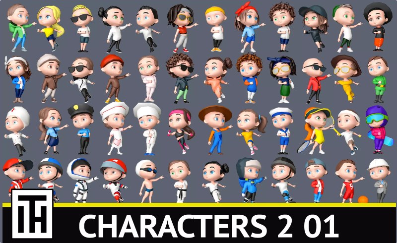Unity角色 – 游戏卡通角色 Characters 2 01