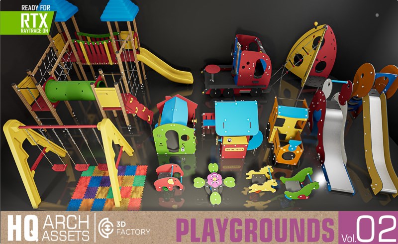 【UE5】游乐场资产包 HQ Playgrounds Vol. 2