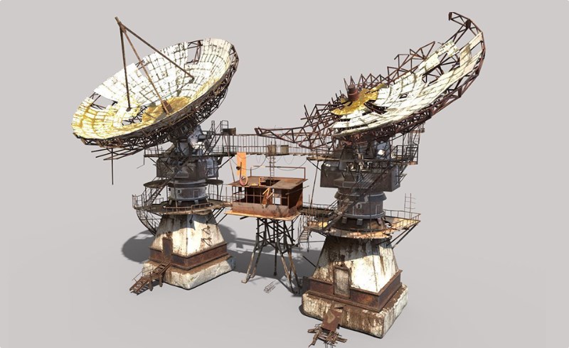 模型资产 – 雷达卫星站基地模型 satellite dish