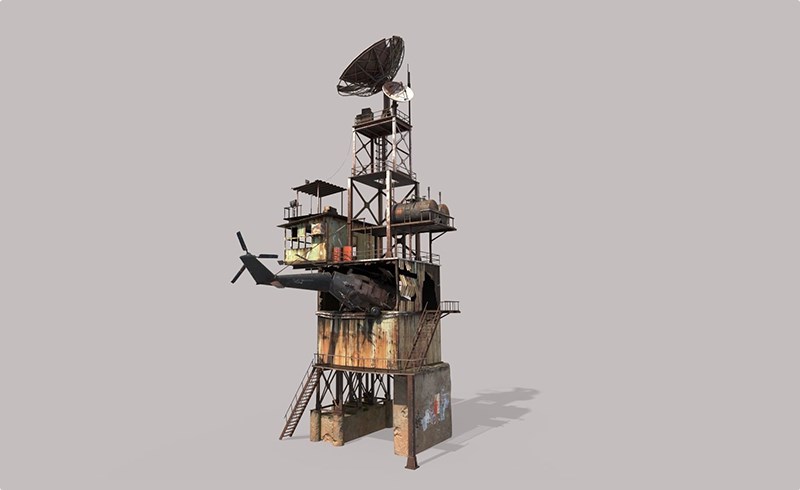 模型资产 – 高精度哨塔模型 Outpost Tower 3D model