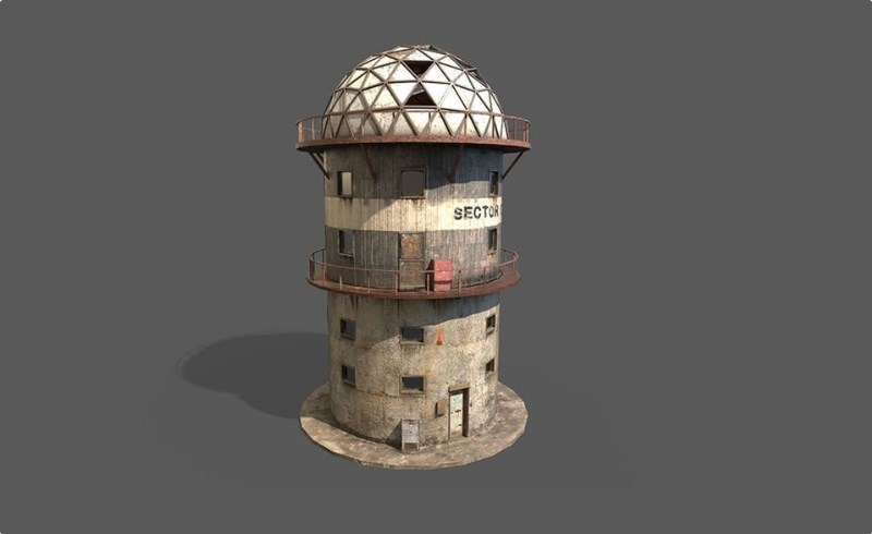 模型资产 – 高精度雷达塔模型 radar tower