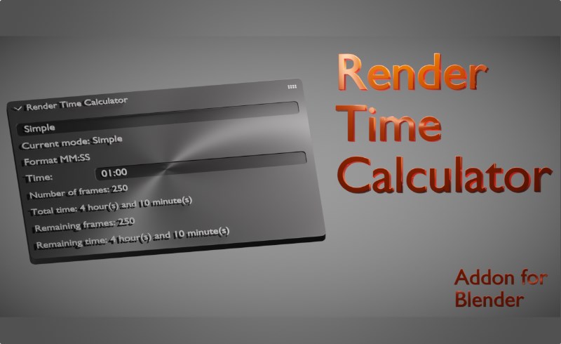 Blender插件 – 渲染时间计算器插件 Render Time Calculator
