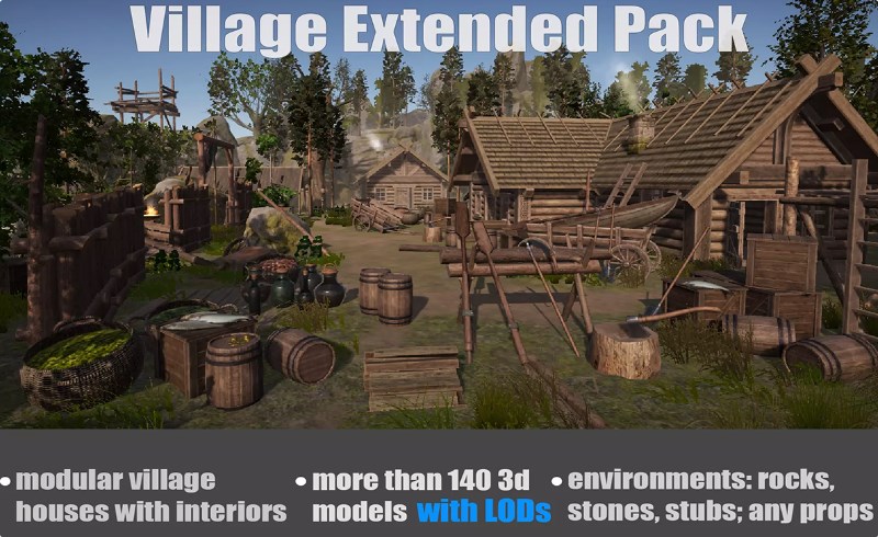 Unity场景 – 乡村建筑扩展包 Village Extended Pack