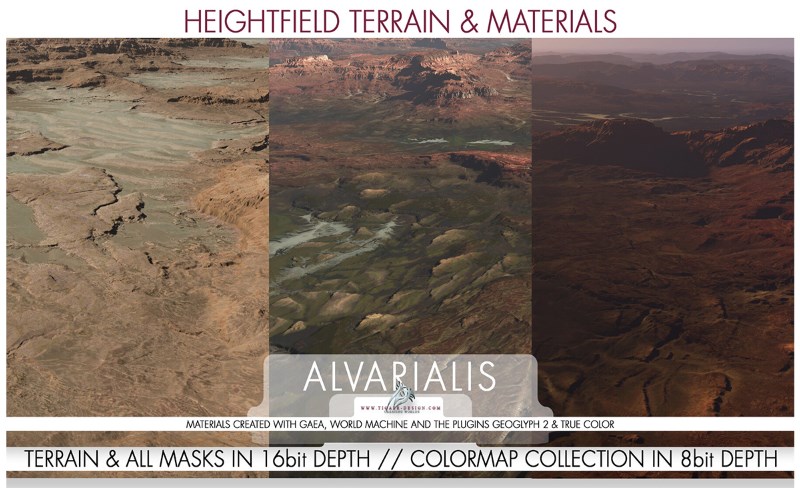高精度高度场地形材质 8k & 4k Heightfield Terrain & Material