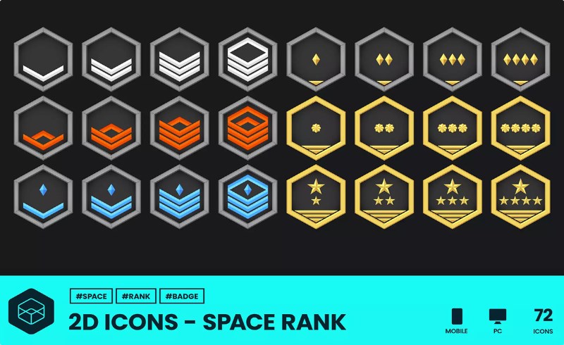 Unity – 游戏图标 2D Icons – Space Rank