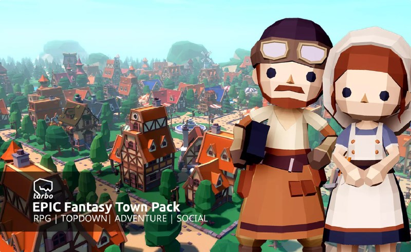 Unity场景 – 幻想小镇 EPIC Fantasy Town – Low Poly 3D Art