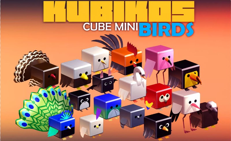 Unity动画 – 风格化立方体动画小鸟 KUBIKOS – Animated Cube Mini BIRDS