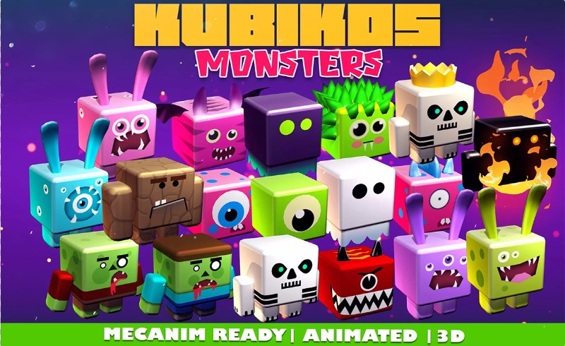 Unity动画 – 立方体怪物 KUBIKOS – Cube Monsters