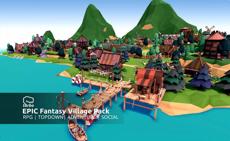 Unity场景 – 幻想村庄 EPIC Fantasy Village – Low Poly 3D Art