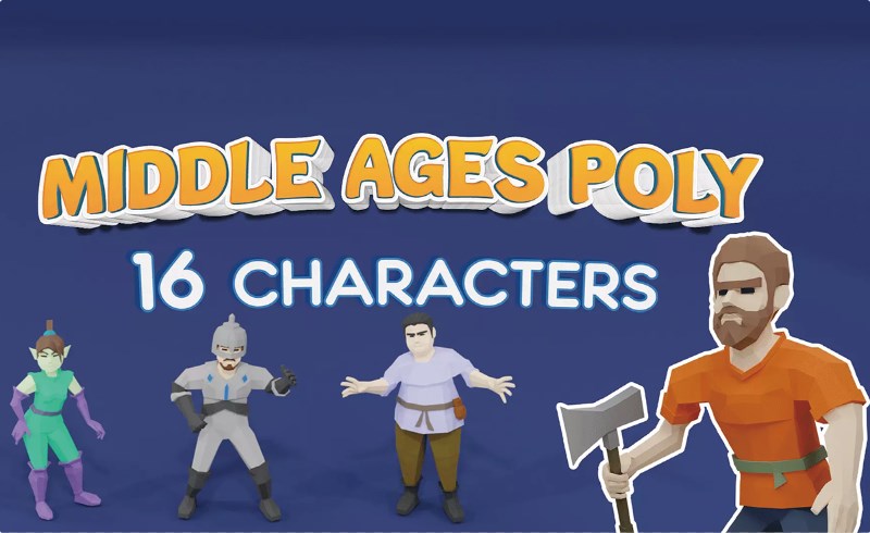 Unity角色 – 风格化中世纪人物 Middle Ages Low Poly Characters