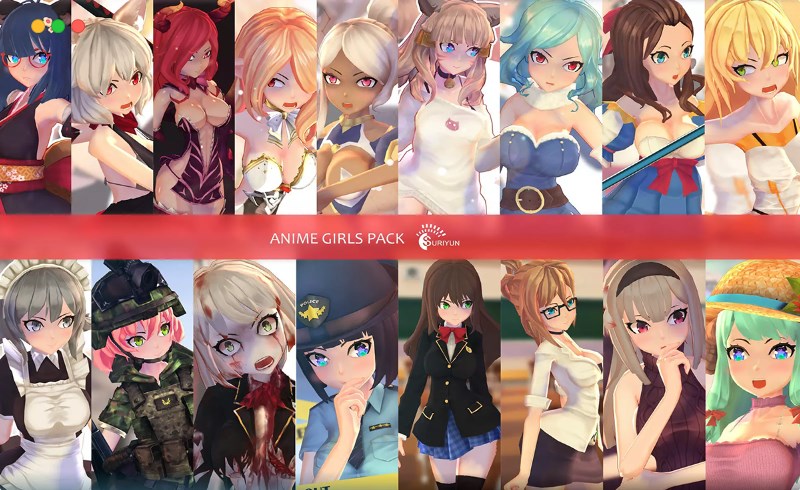 Unity角色 – 动漫女性角色包 Anime Girls Pack