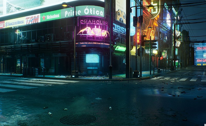 【UE4】赛博朋克城市资产包 Cyberpunk City / Recife Environment