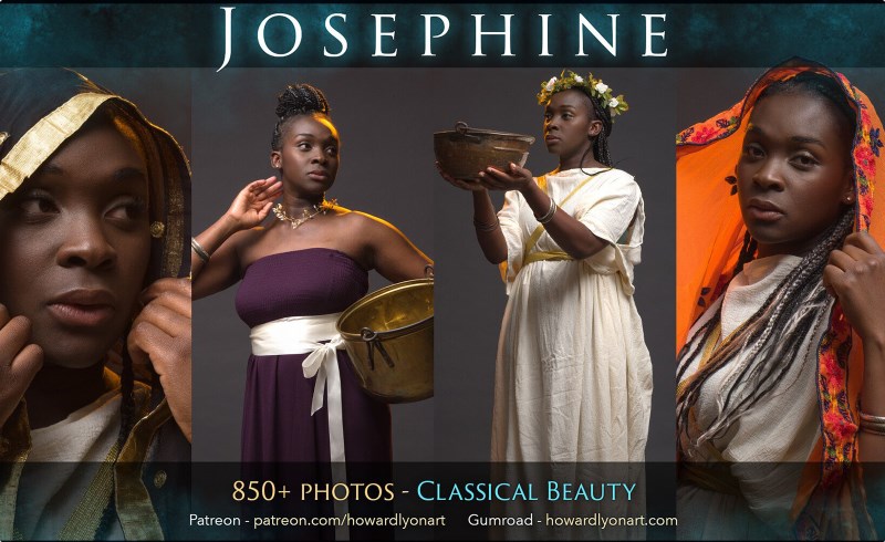 850 张古典黑人美女动态姿势参考 Josephine Classical Beauty