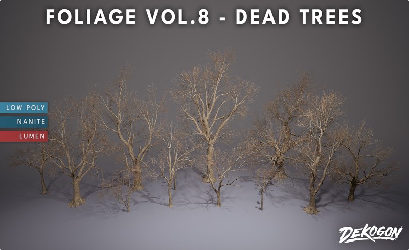 【UE5】枯树植物 Foliage VOL.8 – Dead Trees