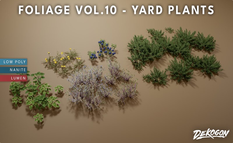 【UE5】庭院植物 Foliage VOL.10 – Yard Plants