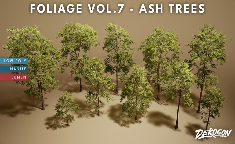 【UE5】白蜡树 Foliage VOL.7 – Ash Trees