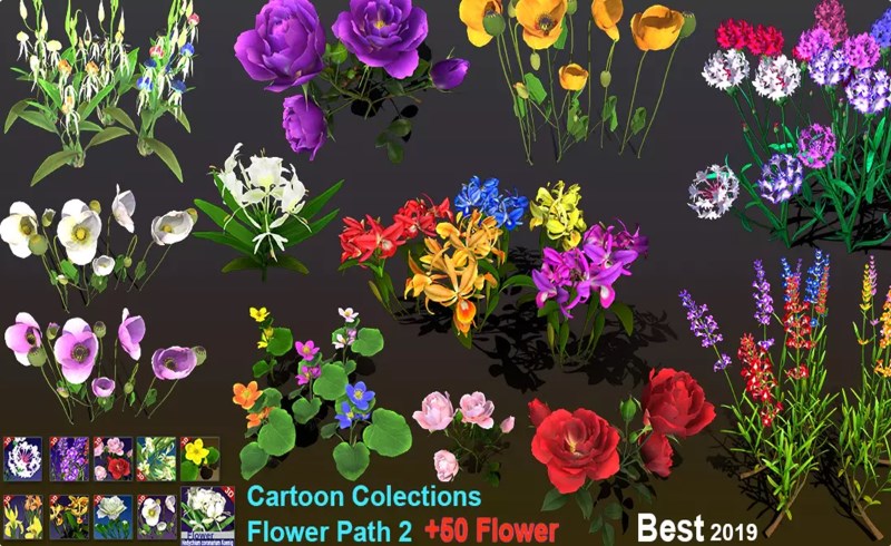 Unity – 卡通花卉 Cartoon Colections Flower Path