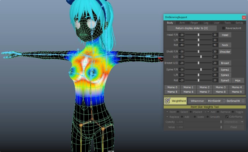 Maya插件 – 蒙皮插件 DmSkinningSupport for Maya Maya插件 – 蒙皮插件 DmSkinningSupport for Maya