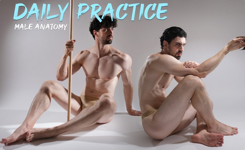 463 张男性坐立姿势参考照片 A Daily Practice- Male Anatomy-Photo Reference Pack For Artists