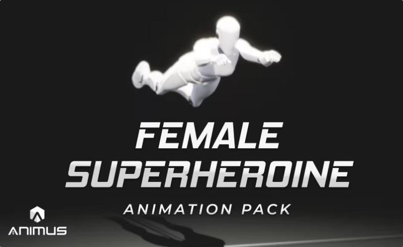 【UE4/5】女超人动画包 Female Superheroine Animation Pack