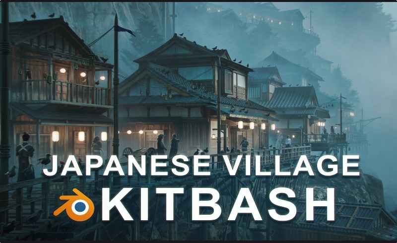 模型资产 – 日本村庄场景 Japanese Village Kitbash
