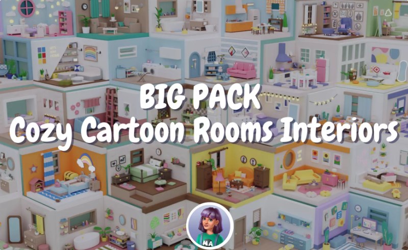 Unity场景 – 卡通房间室内设计 BIG PACK Cozy Cartoon Rooms Interiors