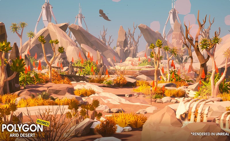 【UE4/5】风格化干旱沙漠 POLYGON – Arid Desert – Nature Biomes