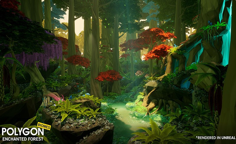 【UE4/5】风格化魔法森林 POLYGON – Enchanted Forest – Nature Biomes