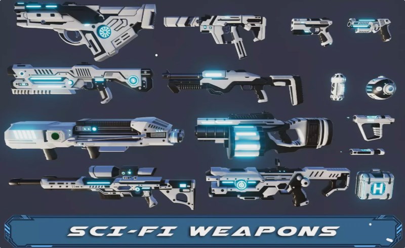 Unity – 科幻武器包 Sci-Fi Battle Weapons