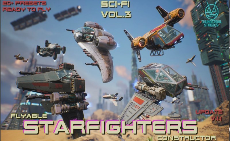 【UE5】模块化星际战斗机 Sci-Fi Vol.3 Flyable Starfighters Constructor