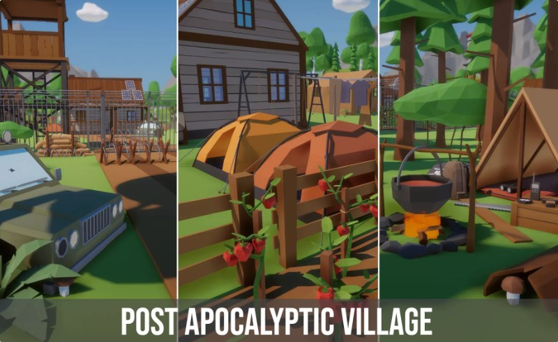 Unity场景 –  风格化末日村庄 Low Poly Post Apocalyptic Village