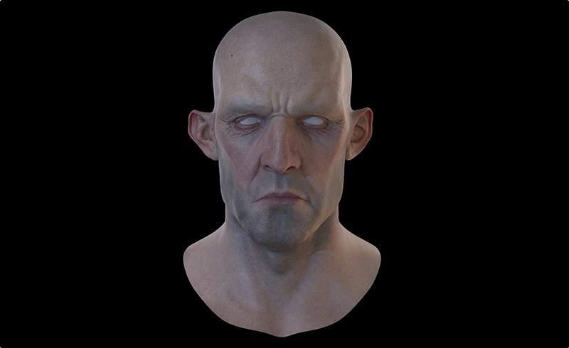 模型资产 – 风格化头部雕塑（含纹理）Male Stylized Head Sculpt ready for animation (Texture included)