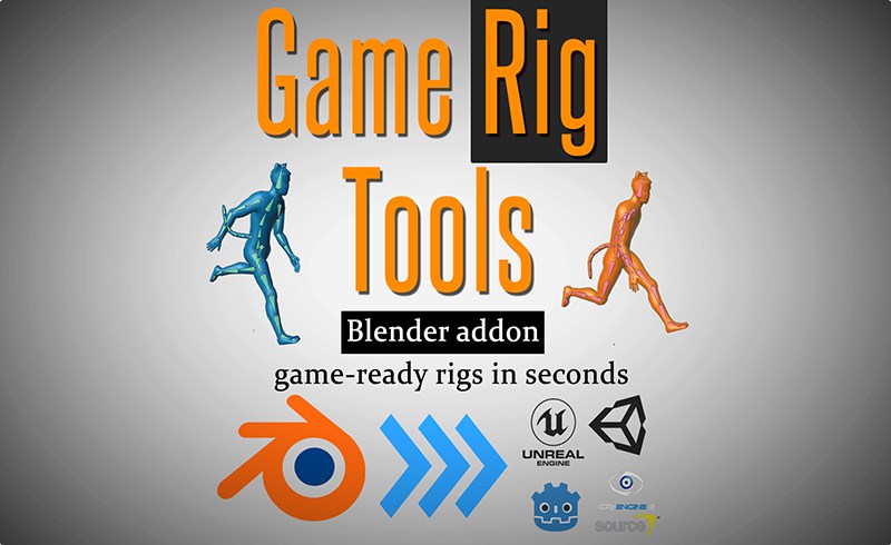 Blender插件 – 角色快速绑定导出工具插件 Game Rig Tools