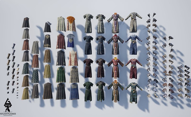 【UE4/5】模块化中世纪长袍 ROG Modular Medieval Accessories and Robes