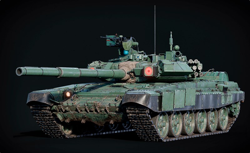 模型资产 – 高精度坦克模型 Rigged T-90A MBT GameReady LODs 3D model