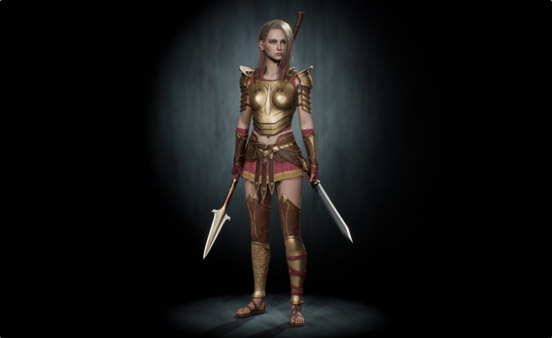 【UE4/5】女性斯巴达战士 Woman Base : Sparta # 1