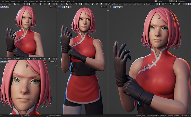 Blender教程 – 卡通角色创建 Sakura Haruno – Character Creation in Blender