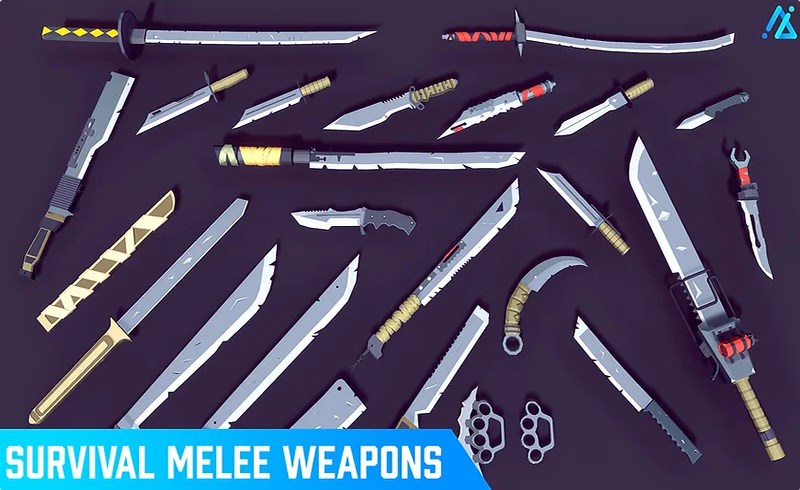 【UE4/5】近战武器游戏道具 Poly – Survival Melee Weapons